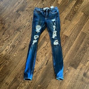 Hollister 00R skinny ripped jeans